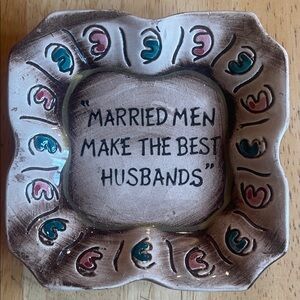 Decorative 4 Inch Square Ceramic Quote Plate